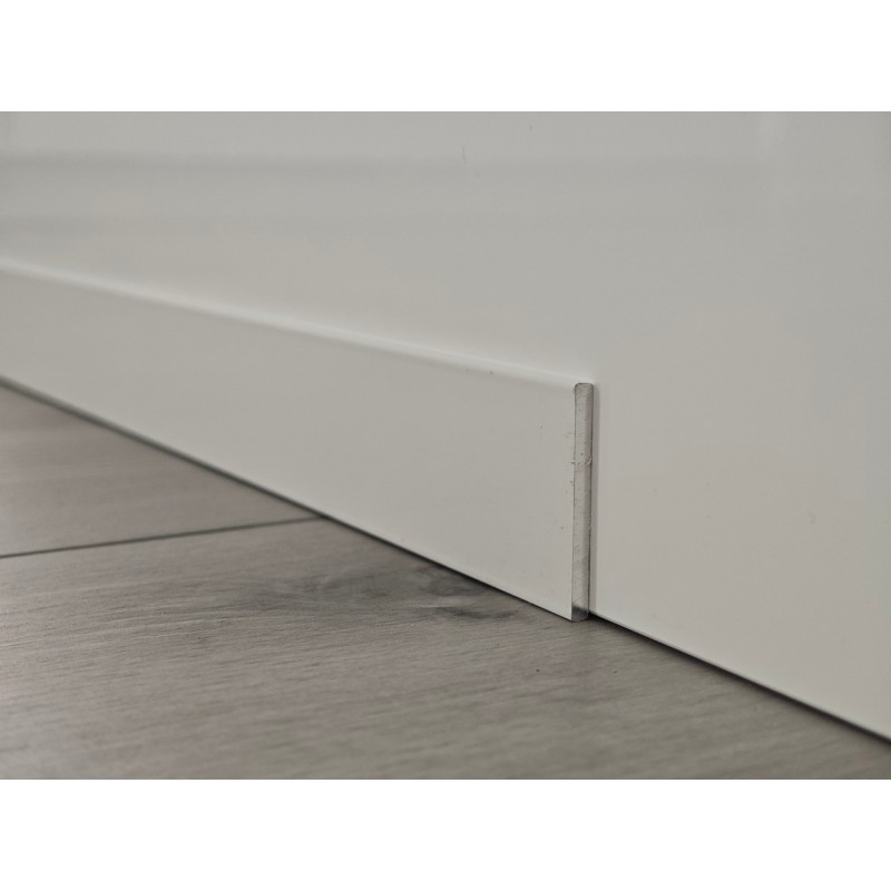 40x3mm B04 Balta aliuminė grindjuostė - profilis
