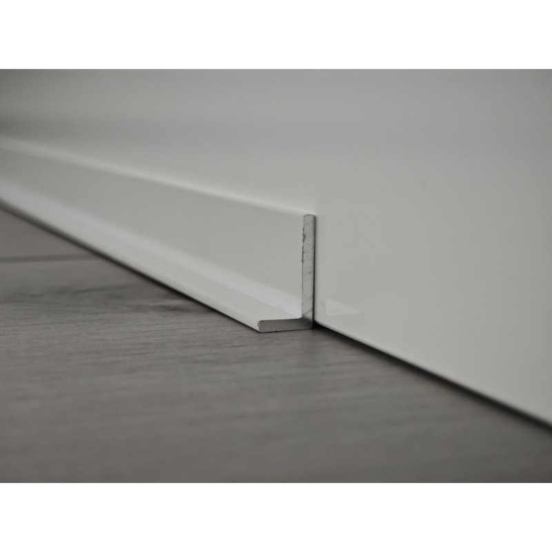 20x10mm B23 Balta aliuminė grindjuostė - profilis