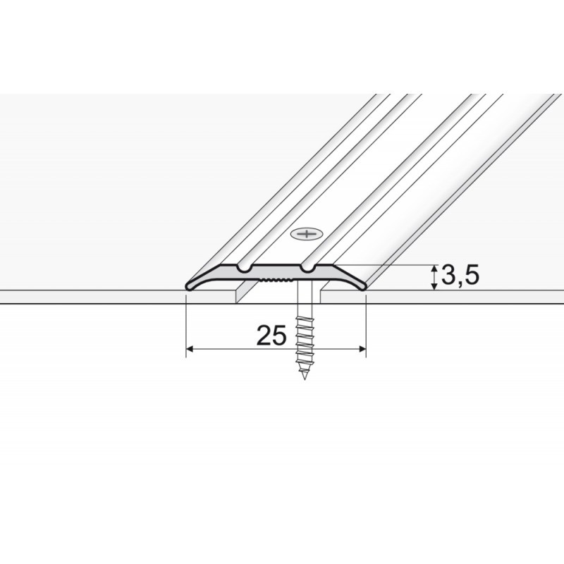 A12 270CM ALIUMINIS PROFILIS grindų dangų sujungimui