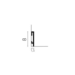 80MM PF081 RAL9003 balta polistireno grindjuostė