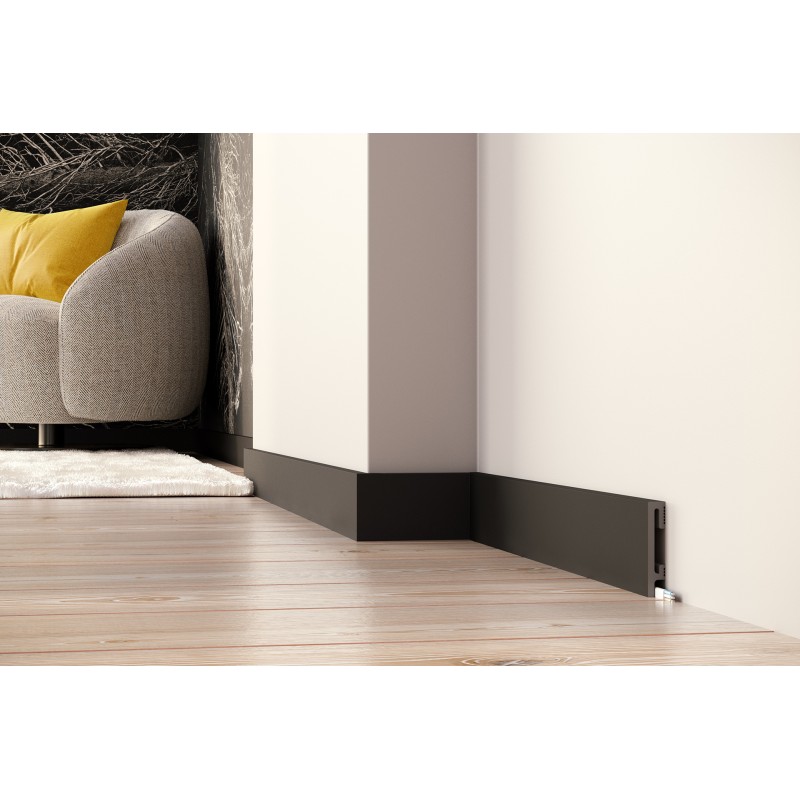 80MM PF081B RAL9004 juoda polistireno grindjuostė