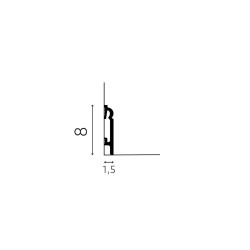 80MM PF082 RAL9003 balta polistireno grindjuostė